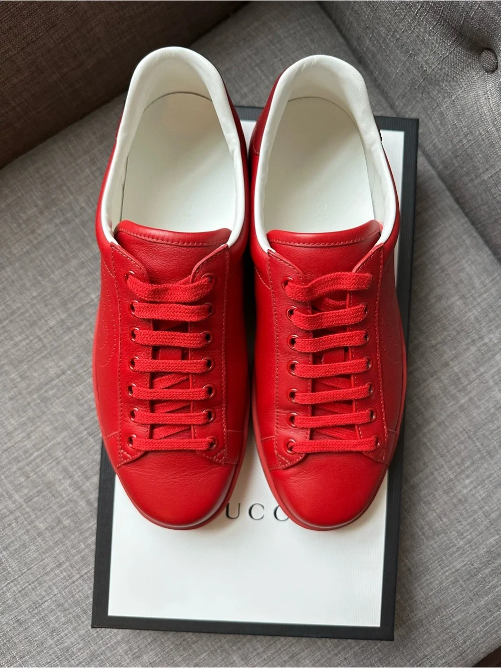 Gucci Ace Red Leather Low-Top Sneakers